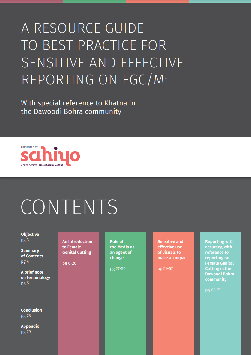 This image for A resource guide to best practice for sensitive and effective reporting on FGC/M: With special reference to Khatna in the Dawoodi Bohra community